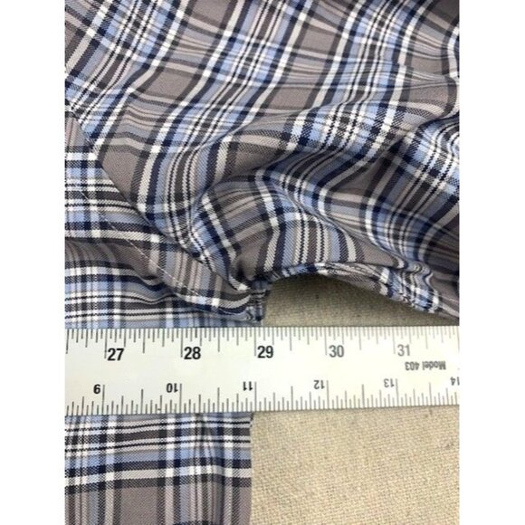 Brooks Brothers XXL Non-Iron Plaid Supima Cotton Long-Sleeve Shirt Gray / Blue - Picture 10 of 10